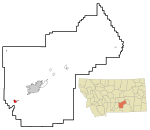 Yellowstone County Montana Incorporated and Unincorporated areas Laurel Highlighted